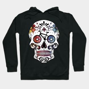 Sugar skull bikes watercolor Hoodie